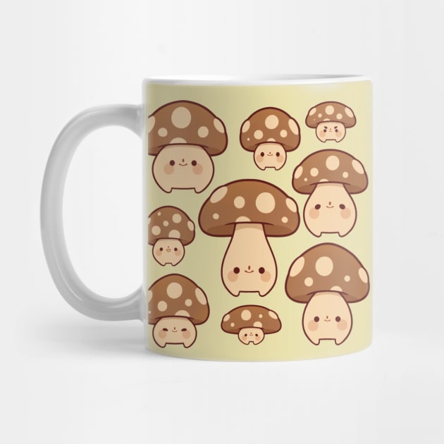 Mini brown mushrooms by Rihnlin